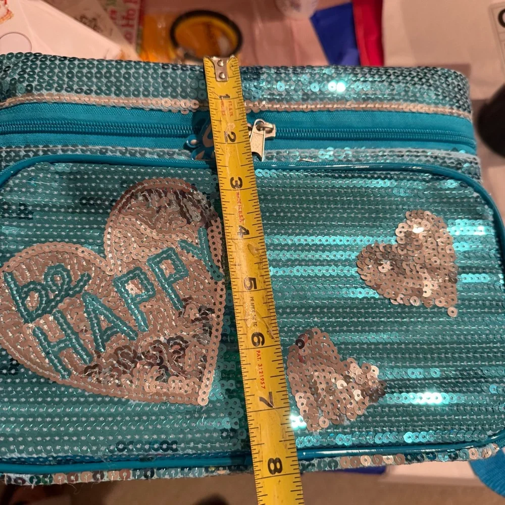 Justice Sequin Blue makeup or jewelry organizer sparkly overload